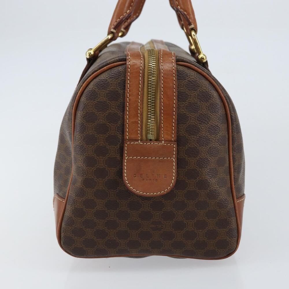 CELINE Macadam Canvas Hand Bag PVC Leather Brown Gold Auth ka572 - Picture 4 of 16